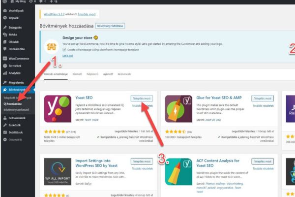 yoast seo telepites